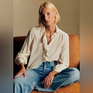 NWOT - Sezane Chlo Shirt Ecru - Size 8